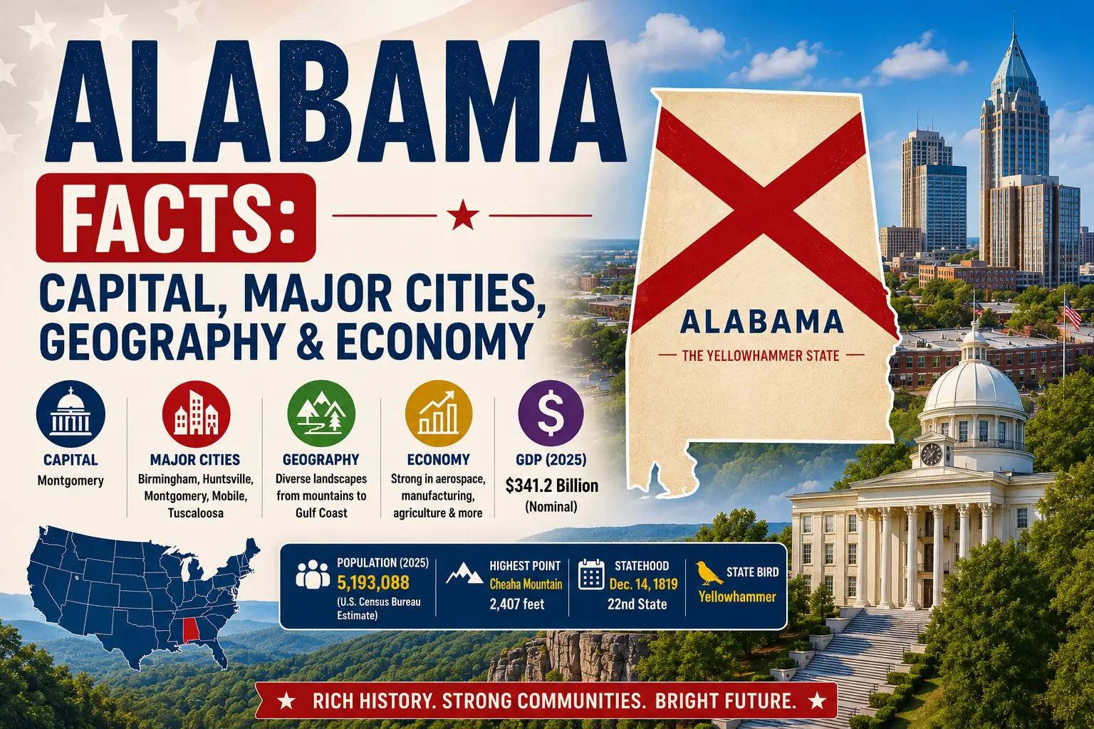 Alabama Facts: Capital, Major Cities, Geography & Economy
