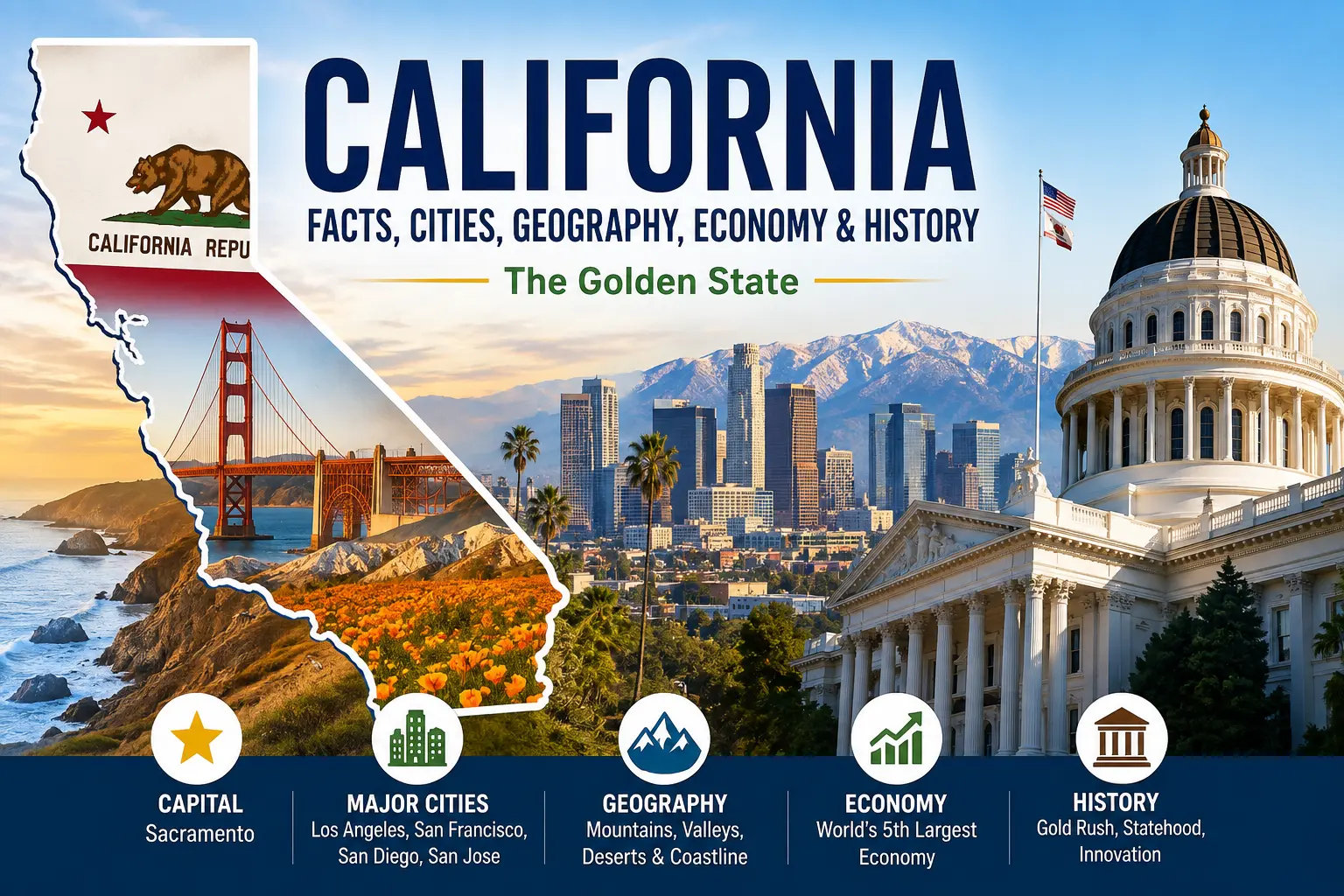 California Facts: Capital, Major Cities, Geography & Economy